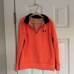 Under Armour Women's Coral-Orange Half-Zip Cowl Neck Pullover